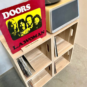 The Fab Four-'Unplugged' Natural Oak 12 Inch Vinyl Storage Set