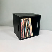 Load image into Gallery viewer, &quot;Black Magic&quot; India Ink Colored Oak 12 inch Vinyl Storage Box
