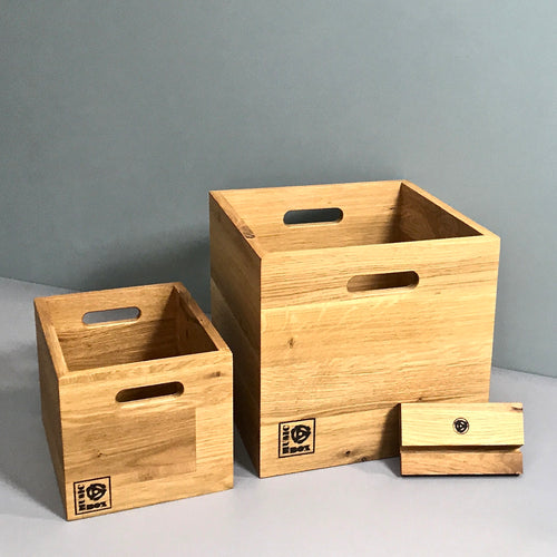 The Music Box-Oiled Oak LP Storage  Box Set Gift Pack