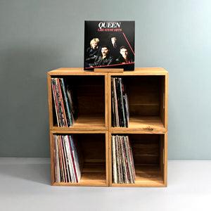 The Fab Four-Oiled Oak Music Box 12 Inch Vinyl Record Storage