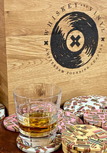 Load image into Gallery viewer, &#39;Whiskey and Vinyl Amsterdam&#39;  Laser Engraved 12 Inch Oiled Oak Vinyl Record Storage Box
