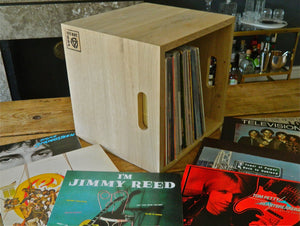 Natural Oak 12 Inch Vinyl Record Storage Box