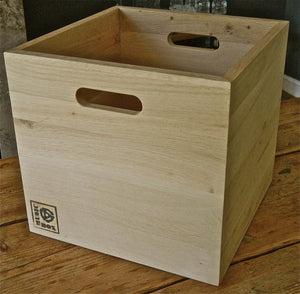 Natural Oak 12 Inch Vinyl Record Storage Box
