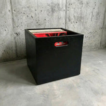 Load image into Gallery viewer, "Black Magic" India Ink Colored Oak 12 inch Vinyl Storage Box-SOLD OUT Preorders Ship Sept.21