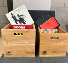 Load image into Gallery viewer, Big Ten Inch Record Box- Oiled Oak 10 Inch Vinyl Record Storage