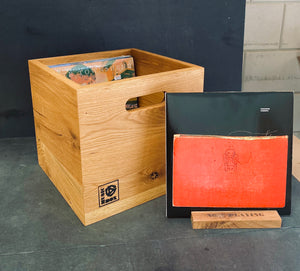 Big Ten Inch Record Box- Oiled Oak 10 Inch Vinyl Record Storage